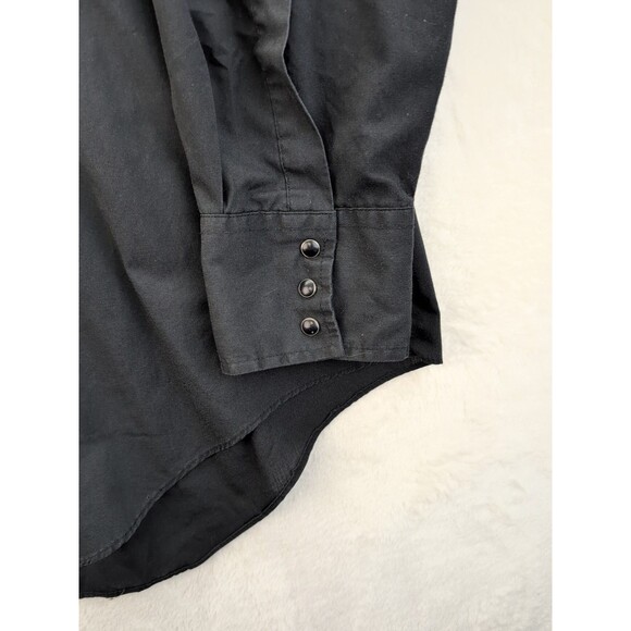 Ely Diamond San Antonio Rose Pearl Snap Western Cowboy Black W/ Blue Rose Sz XL - Picture 3 of 15